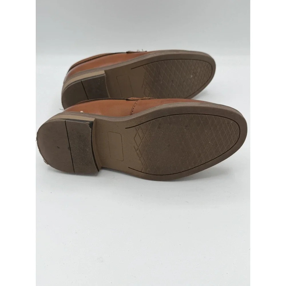 Bruno Marc Brown Boy's Dress Loafers Buckle Faux Leather Size 11